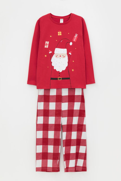 Crockid _ К 1619/темно-алый,клетка виши пижама дет