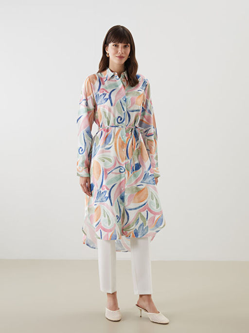 Desenli Oversize Kad?n G?mlek Tunik
