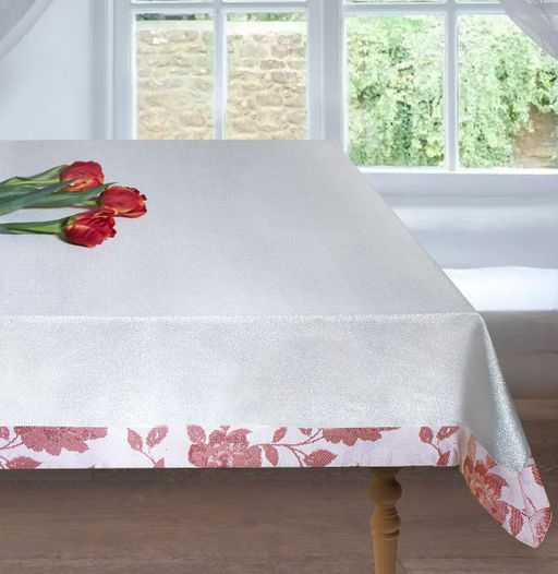 Скатерть арт. 3912/130, ЛУВР-1, скатерть из белой парчи с художественным краем, размеры 130 см х 180 см, ГОТОВЫЕ ШТОРЫ, ширина от 150 см x высота 270 см (на шторной ленте)