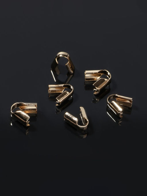 Цена за 2 шт. Концевик-зажим СМ-296-2, набор 20 шт., 1?0.8?0.4 см, цвет золото