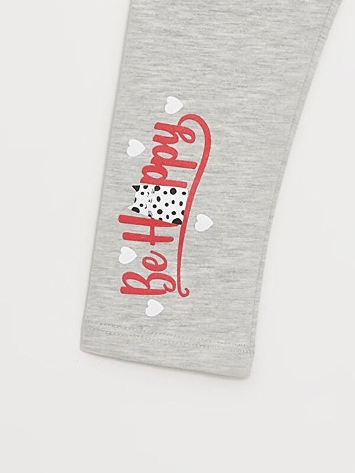 Beli Lastikli Bask?l? K?z Bebek Tayt 2li