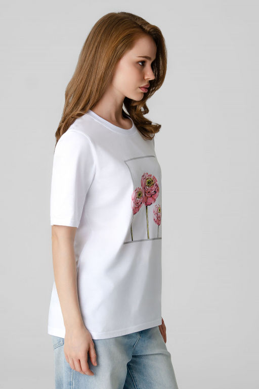 Арт. 31161 Футболка женская  44-50 (4 шт) Цвет:белый