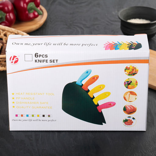 Набор кухонных ножей, лезвие: 15 см, 11,5 см, 11 см, 8 см, на подставке, цвет МИКС - Simaland фото 3