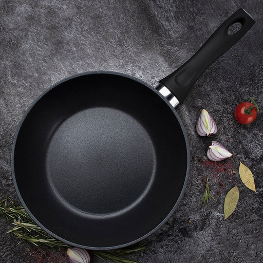 Сковорода с антипригарным покрытием д28см Maestro h7,5см, s2мм, дно д20,3см, s3,3мм, глубокая, кованный алюминий, бакелитовая ручка, TalleR (Китай) Подходит для всех видов плит, включая индукционную. - Домашняя мода фото 7