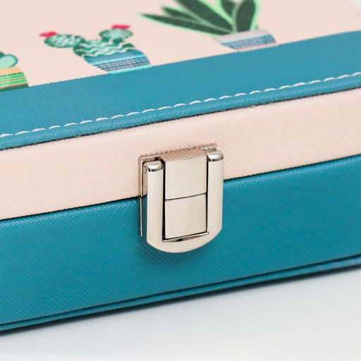 Шкатулка кожзам для украшений Растения в горшочках сине-розовая 5х15х10 см - Simaland фото 4