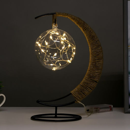 Фигурка световая RISALUX «Луна», LED-ночник, USB, чёрный, 24×10×29 см