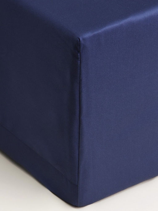Простыня на резинке 2-спальная SL Home Tencel, 160×200+30 см, синяя, тенсель