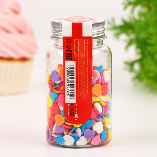 Кондитерская посыпка Конфетти сердце, 50 г - Simaland фото 3