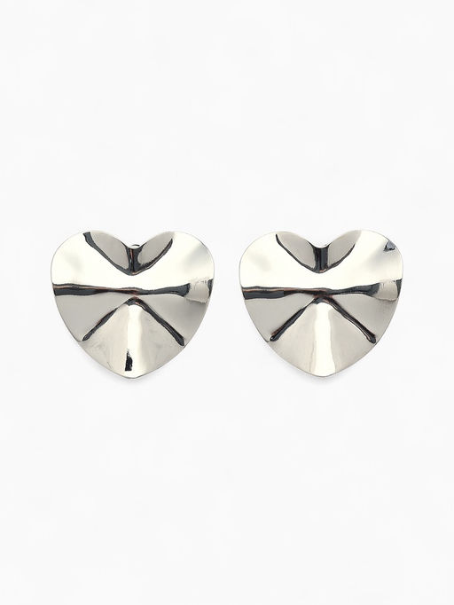 Серьги клипсы для ушей QF «Тренд. Сердечко», цвет серебро