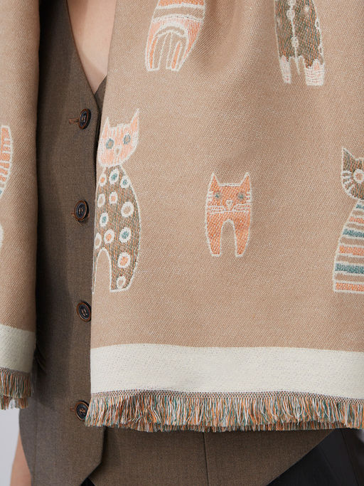 в составе ШЕРСТЬ и КАШЕМИР Большой, мягкий, теплый однотонный двусторонний палантин. - Tantino фото 7