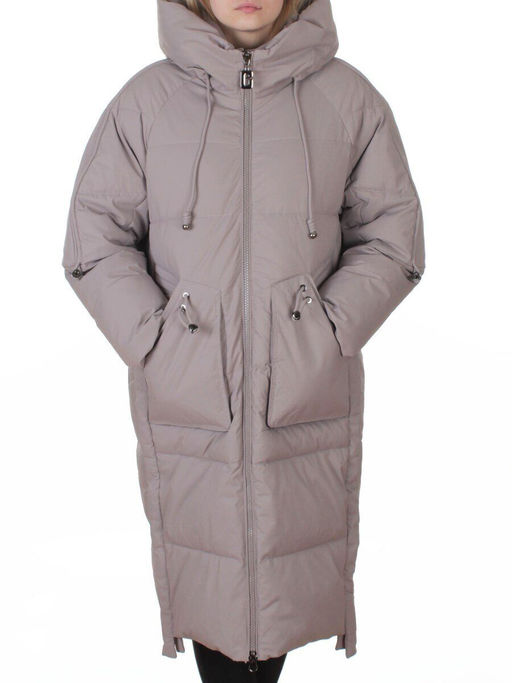 6615 BEIGE Пальто зимнее женское (200 гр. холлофайбер)