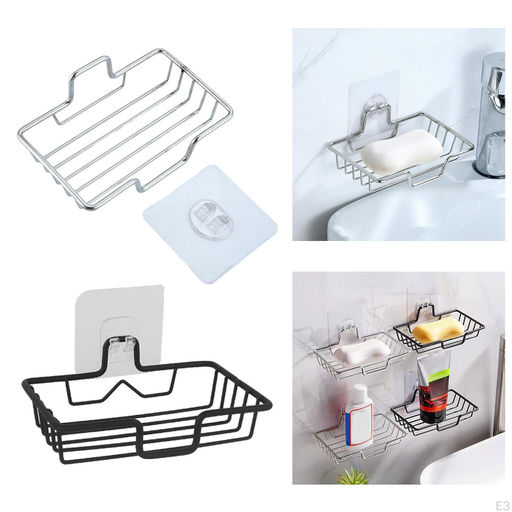 Прочная металлическая мыльница для настенного монтажа - нержавеющая