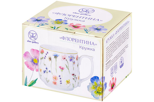 Кружка 500 мл 13,5*10*9 см Флорентина NEW BONE CHINA, фарфор - Elan gallery фото 5