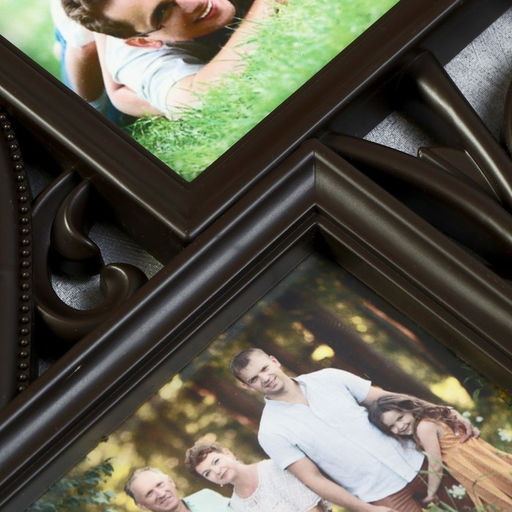 Фоторамка - коллаж на 5 фото С сердцем, венге, (пластиковый экран)