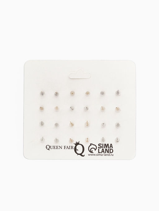 Цена за 2 шт. Серьги пусеты QF «Романтика», 12 пар, сердечки, цветные в золоте