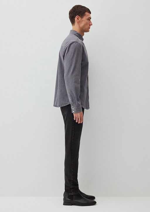 Brad Mavi Edition Gri Jean Gomlek  фото 4