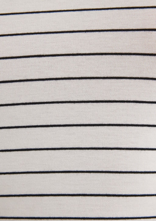 Beyaz Cizgili Basic Tisort - Mavi фото 6
