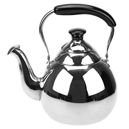 "Капля" Чайник из нержавеющей стали 2л, д16см h18см, со встроенным в крышку свистком, подвижная бакелитовая ручка, цветная коробка (Китай)