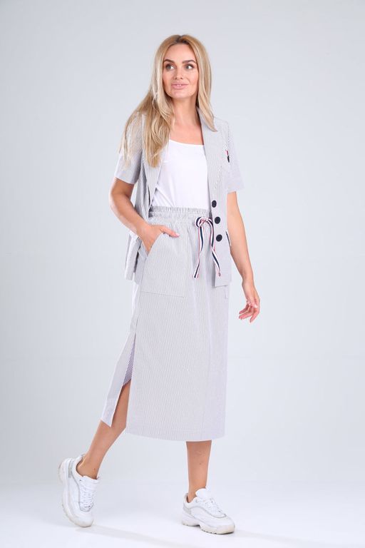 Костюм Gamma & Gracia 470 белый серая полоска  фото 3