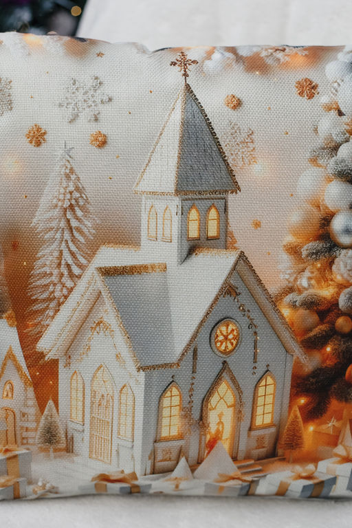 Наволочка декоративная новогодняя 2 шт рогожка