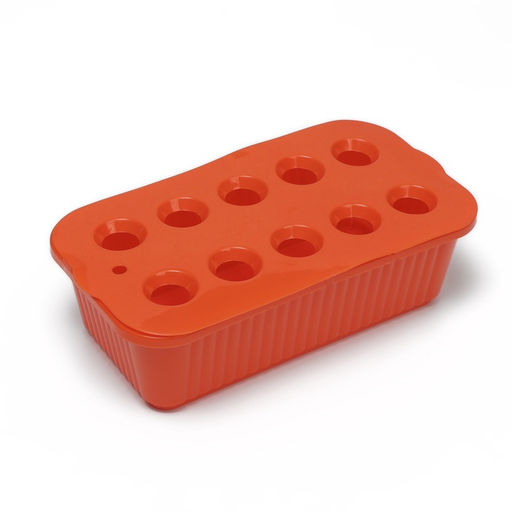 Цена за 2 шт. Ящик для выращивания зелёного лука, 29×16×8.5 см, 2.5 л, 10 лунок, пластик, оранжевый, Greengo