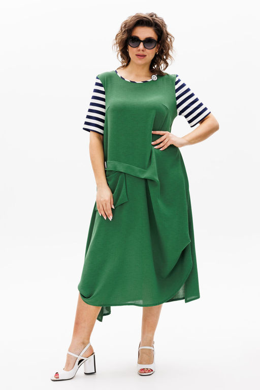 Платье Michel Chic 2178 зеленый, полоска  фото 4