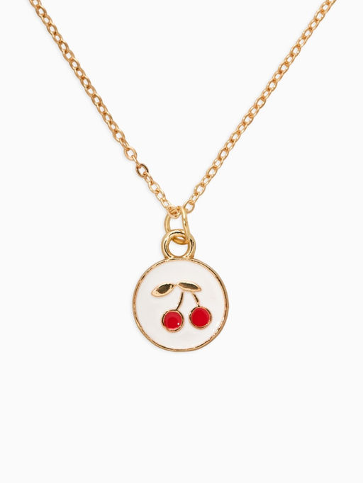 Набор детский «Выбражулька. Вишня», 3 предмета: кулон, кольцо, серьги, бело-красный в золоте