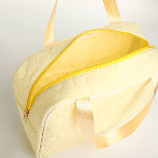 Косметичка-сумка на молнии, большая, с ручками, жёлтая - Simaland фото 3
