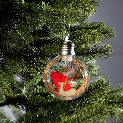 Ёлочный шар Олень, d=8 см, 1 LED, от батареек, свечение тёплое белое - Luazon lighting фото 7