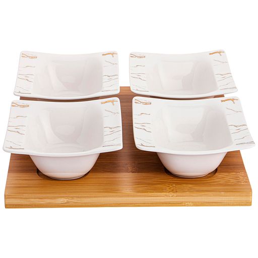 НАБОР ИЗ 4 САЛАТНИКОВ НА ДЕРЕВ.ПОДСТАВКЕ LEFARD FANTASY 11,5 СМ  фото 2