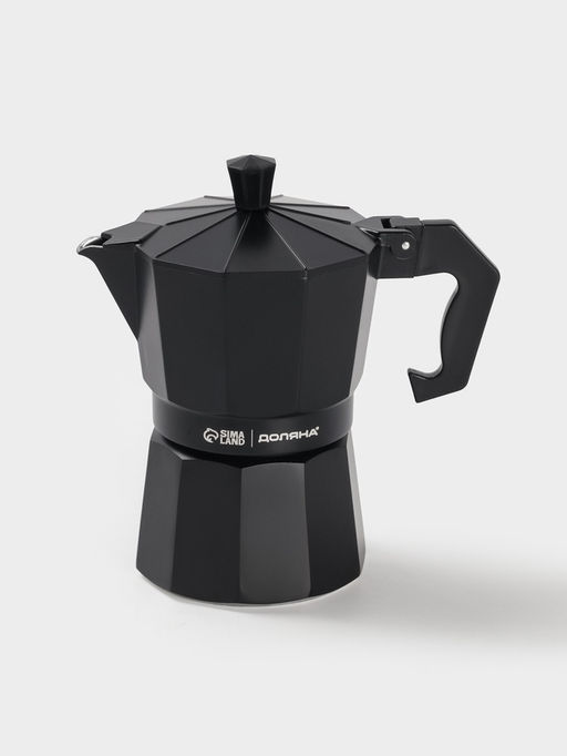 Кофеварка гейзерная Доляна Alum black, на 3 чашки, 150 мл, чёрная фото 3