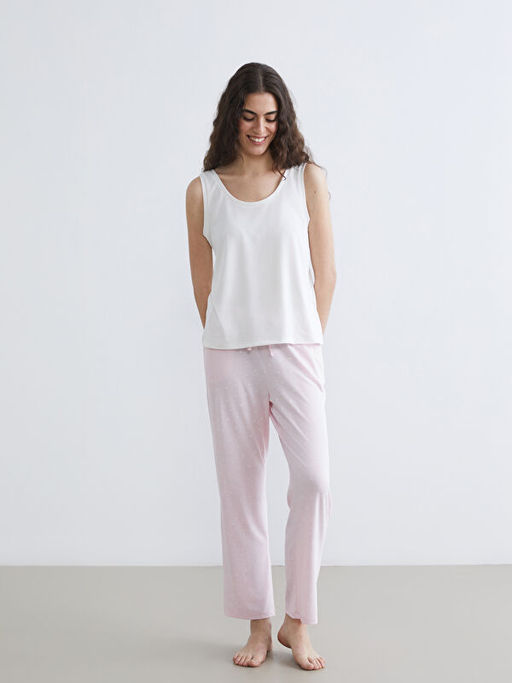 Beli Lastikli Puantiyeli Kad?n Pijama Alt