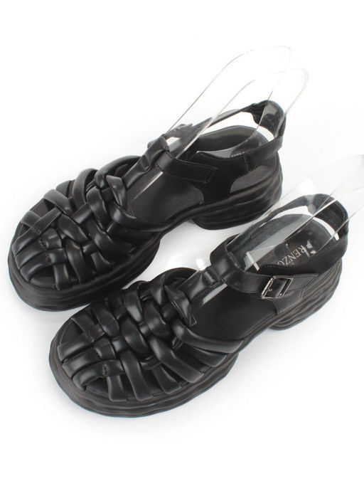 08-PEAG48-1 BLACK Босоножки женские (натуральная кожа) - Фабричный китай фото 3