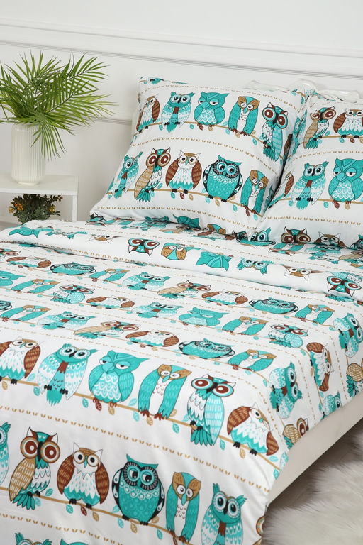 Детское постельное белье Совы полисатин ,наволочки 50х70 и 70х70см