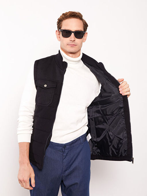 Standart Kal?p Dik Yaka Erkek Yelek