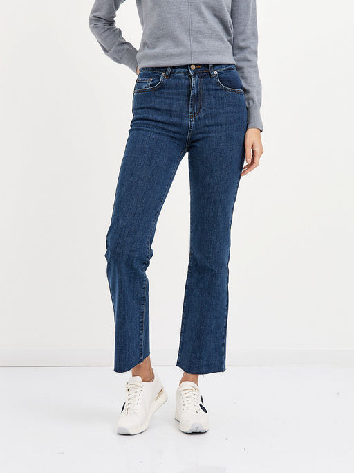 женские брюки клеш в синем цвете - Glenfield фото 3