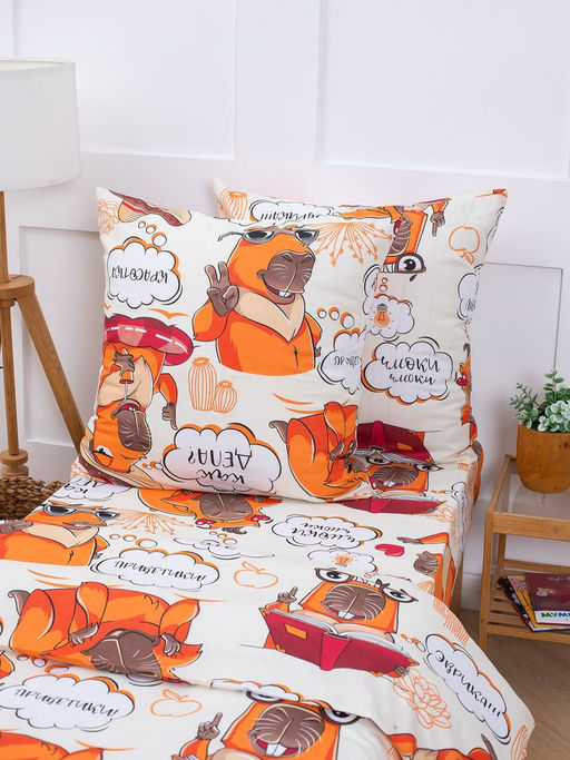 Пододеяльник 1,5-спальный, бязь "Комфорт", детская расцветка (Капибара)