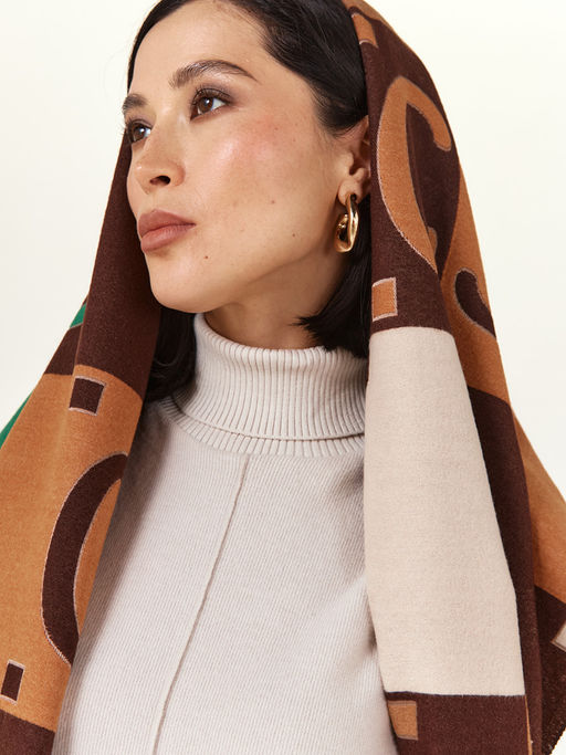 в составе ШЕРСТЬ  и КАШЕМИР Большой, мягкий, теплый  двусторонний палантин - Tantino фото 5