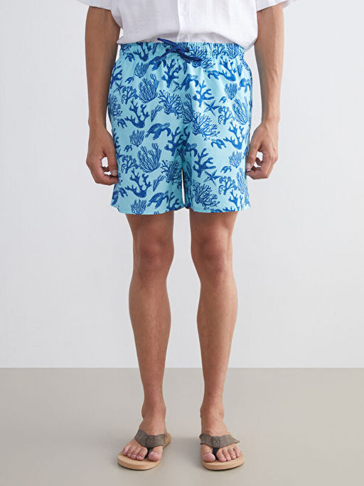 K?sa Boy Desenli Erkek Deniz ?ortu