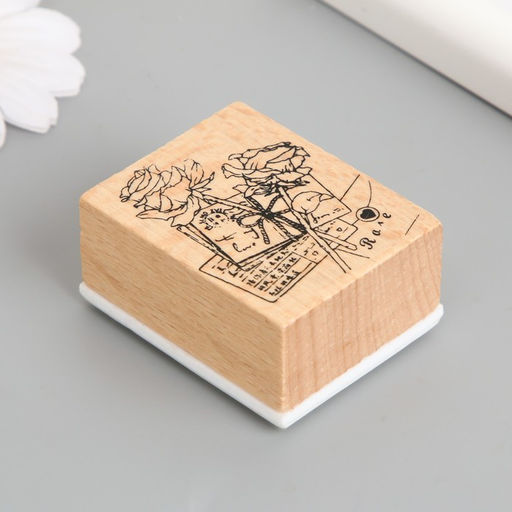 Печать дерево, резина Розы и письма, 5?4?2.5 см