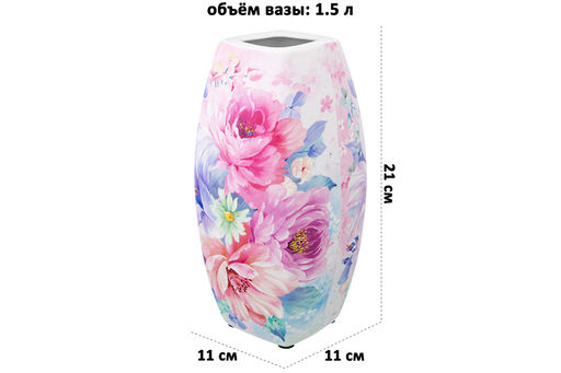 Ваза 1,5 л 11*11*21 см Акварель квадрат, NEW BONE CHINA - Elan gallery фото 2