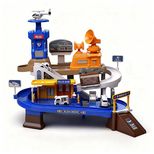 Парковка "Служебный паркинг" (свет, звук, 3 металл машины, самолет) в коробке