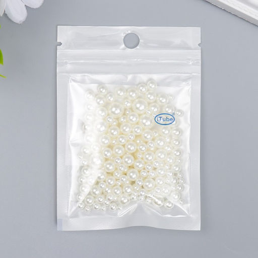 Декор для творчества пластик «Шарики-бусинки. Сливки», d=3-8 мм, набор 10 г