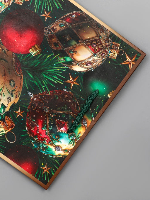 Цена за 2 шт. Пакет подарочный новогодний ламинированный, «Новогодний», 18×10×22.3 см