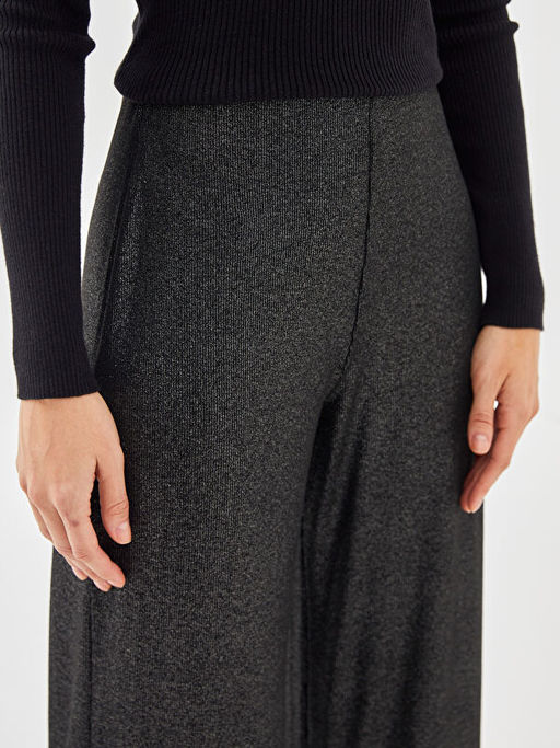 Standart Fit Parlak G?r?n?ml? Kad?n Pantolon