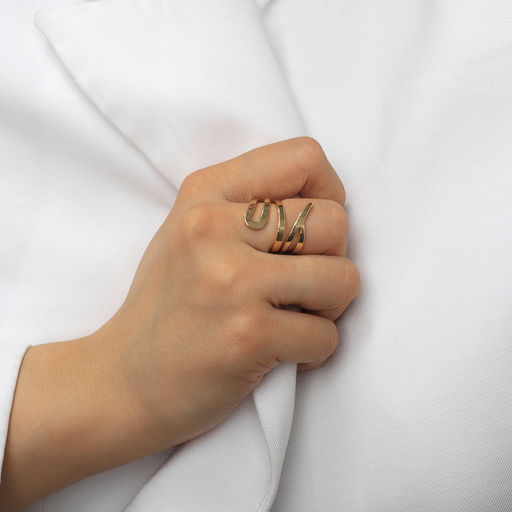 Кольцо металл Тренд витое, цвет золото, безразмерное - Qf фото 4