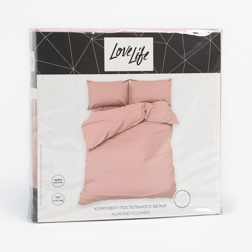 Постельное бельё LoveLife евро Almond flower 200х215 см, 225х240 см, 50х70 3 см-2 шт, микрофибра 85 гр  фото 5
