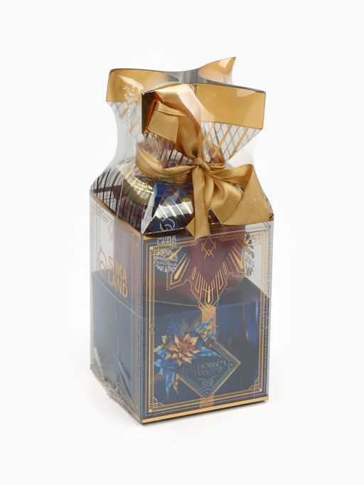 Подарочный набор новогодний С новым годом: чай со вкусом: зимняя вишня 50 г, крем - мёд с черникой, 120 г