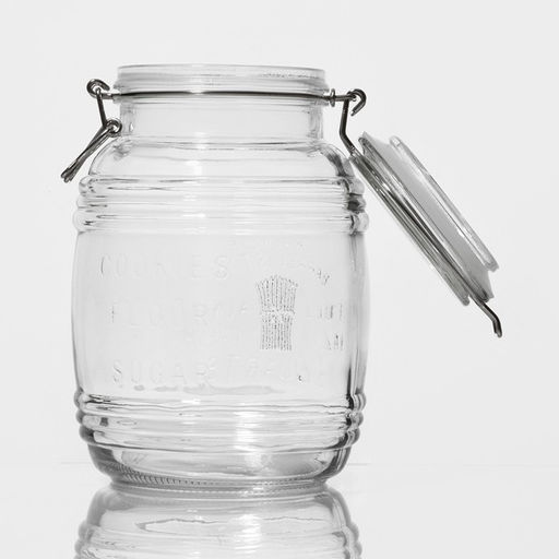 Банка для сыпучих Доляна «Уют», 2.1 л, 12×19 см, с бугельным замком, стекло, прозрачная