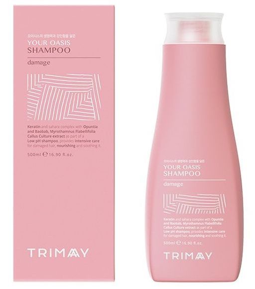 Trimay Бессульфатный кератиновый шампунь с экстрактом иерихонской розы Your Oasis Shampoo 500ml  фото 2